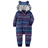 カーターズ Carter's ロンパース マイクロフリース カバーオール フード付 長袖 女の子 ポリエステル100% 秋冬 Fair Isle Hooded Fleece Jumpsuit 3M (