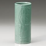 花瓶 青磁竹彫10号投入 [ 12.4 x 28cm ] 料亭 旅館 和食器 飲食店 業務用