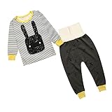 Lovoski 子供服　キッズ　綿　長袖　パジャマ　ストライプ　シャツ　ズボン　上下セット　部屋着　柔らかい　全5サイズ - 110