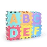 36 Piece PlayパズルマットカラフルFoam Playmat非毒性、無味アルファベットパズルABC &数遊びマット子供用ベビー用
