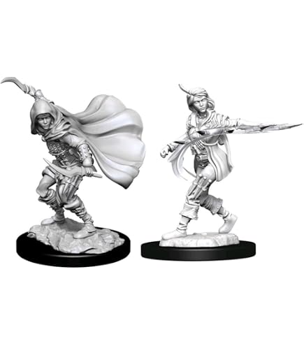 Miniaturas Sin Pintar De Elfa Rogue De Pathfinder Deep Cuts – Pack De 2 Figuras De 25 Mm, Imprimadas Para Pintar, Ideales Para Juegos De Rol