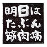 ワッペン屋Dongri ベルクロワッペン マジックテープ 明日はたぶん筋肉痛 刺繍 サバゲー パッチ A0425
