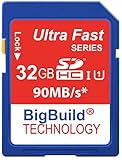 BigBuild Technology 32GB 超高速SDHC 90MB/秒 メモリーカード Sony FDR AX43 Sony FDR AX43B カムコーダーに対応