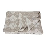 Kashwere カシウェア 国内検針済 Throw - Argyle ブランケット・アーガイル Malt / Crme モルトＸクリーム T-50-195-52 [並行輸入品]