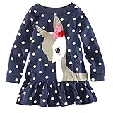 DIAMONDO幼児用ベビー女の子子供用秋服長袖パーティー鹿トップスTシャツ