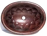 Hammered Oval Drops浴室銅シンク