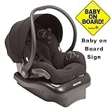 Maxi-Cosi Mico AP Infant Car Seat w Baby on Board Sign - Devoted Black by Maxi-Cosi