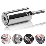 Bestgle 万能ソケット　ソケットレンチ　　2個ツールセット 7～19mm,1/4～3/4インチ対応 グリッパー & ドリルアダプター