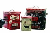 クリエイティブco-op da1191 Tin Canister Set with BBQ Motif