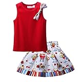 Pettigirlガールズツーピース 子供服セット 上下2点 ブラウス スカート 5才-6才