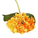 kaimao 5 pcs人工アジサイフラワーBig Headsフェイク花Bounquet for Weddingガーデン装飾誕生日クリスマスギフト オレンジ HS0743-OK