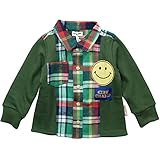 《秋冬春対応》 CHILD CHAMP(チャイルド チャンプ) 先染め格子使いSMILEシャツ 95cm/K NO.C-271058