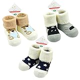 3ペアかわいいベビー冬ソックスコットンチューブストッキングThickening Dソックスno。06