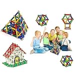 xueliee 206個教育磁気Sticks建物ブロック玩具、磁気タイルConstructionブロック3d教育玩具セットfor Kids