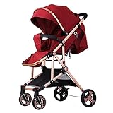 QXmEi Baby Stroller超軽量ポータブル折りたたみCan Sit Down and Can Lie Downアルミニウム材質Oversized重量軸受0 to 3 years old b