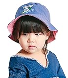 (スマイル ワキキ)Smile YKK バケット ハット キッズ サファリハット 男の子 女の子 ベビー帽子 赤ちゃん 顎紐 ワッペン 50