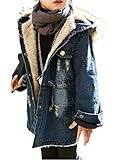 ISSDEM(イッスデン) 女の子 ジャケット 無地 ウォッシュ加工 コート 可愛い　暖かい シンプル デニムジャケット フード 子供服 アウター 長袖 春秋 通学