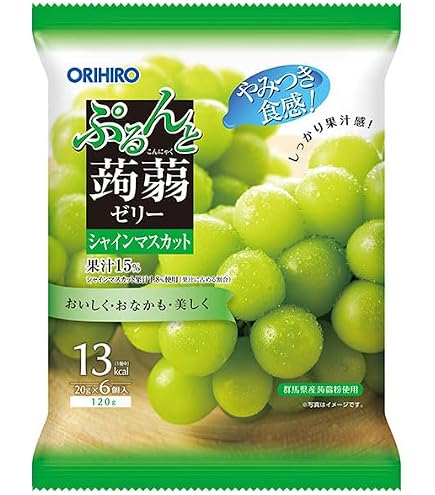 Amazon.co.jp: オリヒロ ぷるんと蒟蒻ゼリー マスカット (20g×6個)×6袋