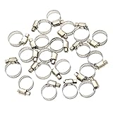 (ライチ) Lychee 20個セット ステンレス製 ホースバンド ホースクランプ 調節可能 13-20mm ネジ式 散水ホース固定用