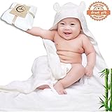 Bamboo Hooded Bath Towels For Baby (Kids) - Hypoallergenic Extra Soft Water Absorbent Towel Large Fi