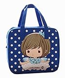 キッズ/学生のランチトートバッグ再利用可能なランチバッグピクニックバッグ、ブルー