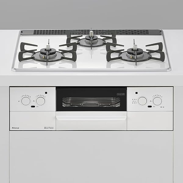 【工事費込み】 ビルトインコンロ リンナイ(Rinnai) HOWARO Built-in Prime(プライム) ホワロ プロパンガス 60cm幅タイプ(天板:フロスティホワイト コンロ上部パーツ:ブラック) EHS31W37P38DWW - 1
