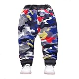 YUEGUANG 子供服 ロングパンツ 迷彩柄 キッズ 子ども 長ズボン スウェットパンツ パンツ 男の子 女の子 ベビー おしゃれ カジュアル ファッション 4色 (110cm, レッド)