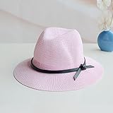 Hatrita-J ベルトニット広いひさしシルクハット夏旅行日除け帽子砂浜夏百搭英倫ジャズ帽,b