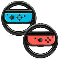 AVIDET ニンテンドースイッチ joy-Con ハンドル レースゲーム専用ハンドル マリオカート 8専用ハンドル (2個セット ブラック)
