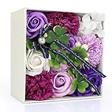 YOBANSA フレグランスソープフラワー ギフト シャボンフラワー 記念日　お見舞い　バレンタインデー　ホワイトデー　母の日 (紫の)