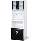 moca company Mirage キッチンボード レンジ台 鏡面 食器棚 スライド 大型レンジ対応 コンセント付き 幅60 ブラック KC595-BK