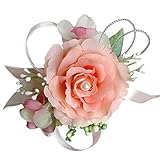 [Enerhu]手首コサージュ 花嫁ブレスレット ウェディング 造花 腕飾り オレンジ