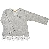 2017年 春物 UZULAND ウズランド 裾レース 長袖Ｔシャツ グレー◇90cm