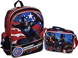 Marvel Civil War Captain America Set 16" School Backpack & Lunch Box [並行輸入品]