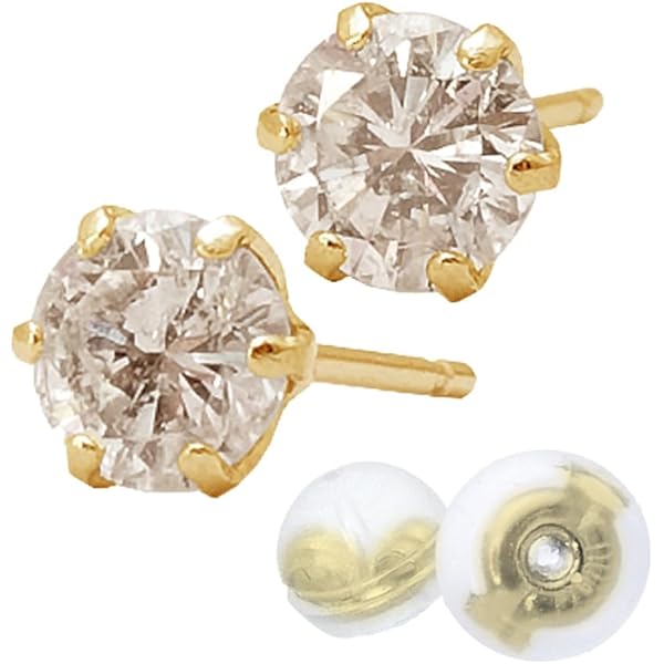 K18 天然ダイヤモンドピアス　計0.5ct ブラウン系 Amazon | 計0.5ct/Pt/K18/ブラウンダイヤモンドピアス 天然