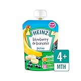 滑らかなブルーベリー＆バナナ4-36 Mths 100グラム (Heinz) (x 4) - Heinz Smooth Blueberry & Banana 4-36 Mths 100g (Pack 