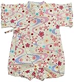 村信 さくら柄 甚平風ロンパス 80cm オフ 71575 日本製