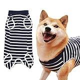 術後服 犬用 服 術後ウェア 保護服 犬介護服 傷口保護 傷舐め防止 皮膚保護 避妊 離乳 不妊手術 ボタンタイプ 雄雌兼用 小型犬 中型犬(M, ブルー)