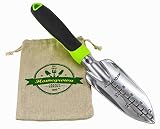 Transplanter Trowel with Ergonomic Handle from Homegrown Garden Tools; Heavy Duty Polished Aluminium