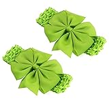 LUOEM 2Pcs聖パトリックの日ベビーヘッドバンド新生児弾性ちょう結びのヘッドバンド赤ちゃんのためのアイルランドのパーティーヘッドウェアアクセサリー（グリーン）