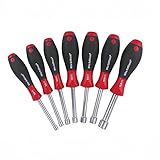 Wiha 34391 7-Piece Hollow Shaft Metric Sizes Nut Driver Set with Soft Finish [並行輸入品]