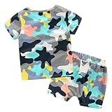 Cloudkids ベビー服 2点セット ｔシャツ 半袖 ショートパンツ セットアップ 迷彩柄 キッズ 子供服 ハーフパンツ 男の子 通園通学 夏 ボーイズ 130