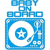 TREZ BABY ON BOARD DJ ターンテーブル ステッカー 【BABY IN CAR】 (ライトブルー)