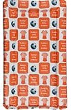 Baby Changing Mat Padded Luxurious Comfortable Daddys Little Dribbler Soccer Footbal Printed (Red) b
