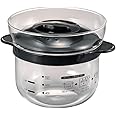 HARIO(ハリオ) ガラスのレンジご飯釜1~2合 電子レンジ用 ブラック 1~2合用 日本製 プレゼント ギフト 贈り物 XRCN-2-B