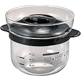 HARIO(ハリオ) ガラスのレンジご飯釜1~2合 電子レンジ用 ブラック 1~2合用 日本製 プレゼント ギフト 贈り物 XRCN-2-B