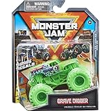 MonsterJam Grave Digger (ニトロネオングリーン )、1:64スケールシリーズ 22