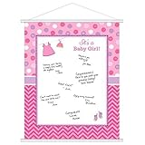 Amscan Delightful Shower with Love Girl Sign in Sheet Baby Shower Party Supplies 24 x 19 Pink/White/