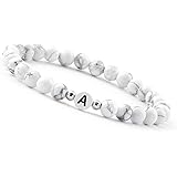 GD GOOD.designs White pearl bracelet (initial bracelet) bracelet for couples with letter (best friend bracelets)