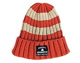 GRIN BUDDY James Kids Knit ニット ワッチ ボーダー柄 ニット帽 全４色 綿 コットン キッズ ベビー (オレンジ)